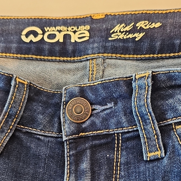 Warehouse Blue 29x32 Mid Rise Skinny Jeans with Modern Stretch Fit - Picture 7 of 8